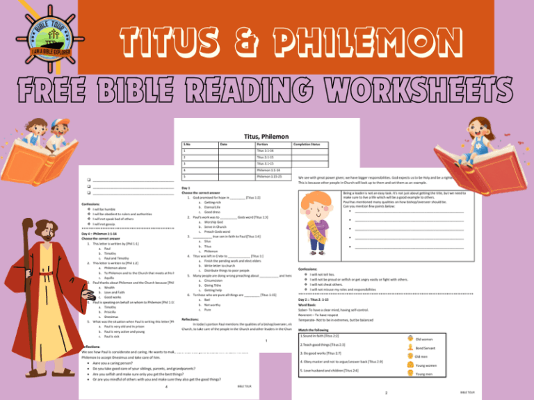 Titus and Philemon Free Bible Worksheets
